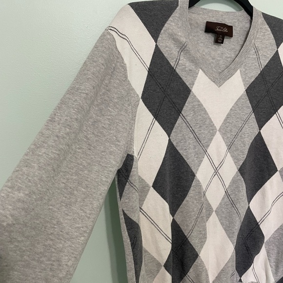 Tasso Elba Argyle design sweater size XL - Picture 3 of 5